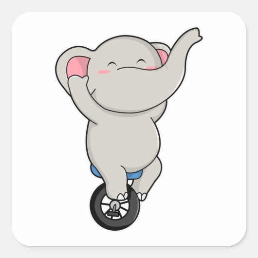 Elephant als kunstenaar in Circus met banden Vierkante Sticker (Voorkant)