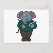 Elephant als leraar met boek en wijzer briefkaart (Voorkant)