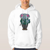 Elephant als leraar met boek en wijzer hoodie (Voorkant)