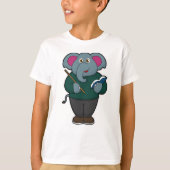 Elephant als leraar met boek en wijzer t-shirt (Voorkant)