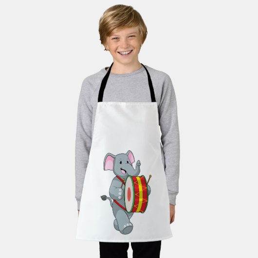 Elephant als muzikant met rum schort (Gedragen)