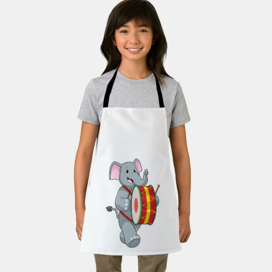 Elephant als muzikant met rum schort (Insitu)