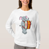 Elephant als muzikant met rum t-shirt (Voorkant)