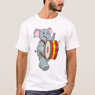 Elephant als muzikant met rum t-shirt