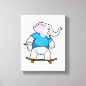 Elephant als Skater met Skateboard Canvas Afdruk (Voorkant)