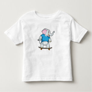 Elephant als Skater met Skateboard Kinder Shirts