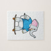 Elephant als Skater met Skateboard Legpuzzel (Horizontaal)