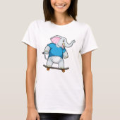 Elephant als Skater met Skateboard T-shirt (Voorkant)