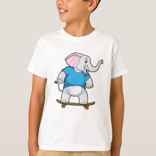 Elephant als Skater met Skateboard T-shirt