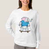 Elephant als Skater met Skateboard T-shirt (Voorkant)