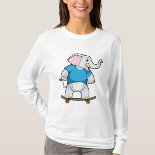 Elephant als Skater met Skateboard T-shirt