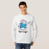 Elephant als Skater met Skateboard T-shirt (Voorkant volledig)