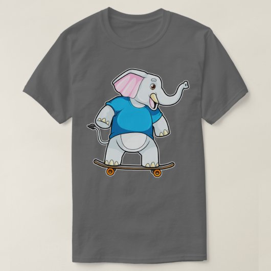 Elephant als Skater met Skateboard T-shirt (Design voorkant)