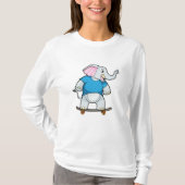 Elephant als Skater met Skateboard T-shirt (Voorkant)
