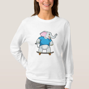 Elephant als Skater met Skateboard T-shirt