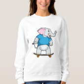 Elephant als Skater met Skateboard Trui (Voorkant)
