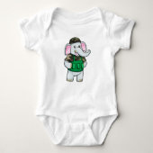 Elephant als Soldaat met Uniform & Helmet Romper (Voorkant)