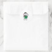 Elephant als Soldaat met Uniform & Helmet Ronde Sticker (Tas)