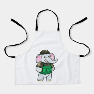 Elephant als Soldaat met Uniform & Helmet Schort