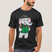 Elephant als Soldaat met Uniform & Helmet T-shirt (Voorkant)