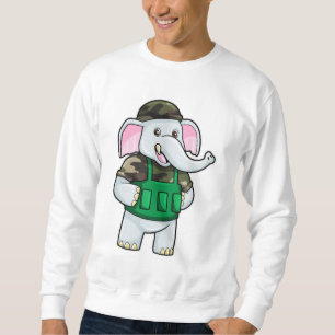 Elephant als Soldaat met Uniform & Helmet Trui