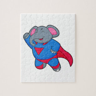 Elephant als superheld legpuzzel