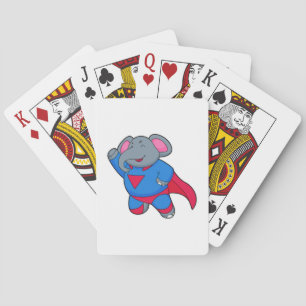 Elephant als superheld pokerkaarten