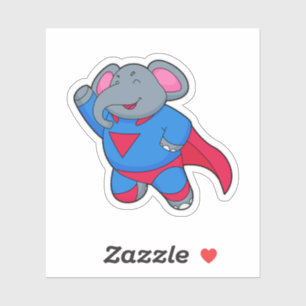 Elephant als superheld sticker