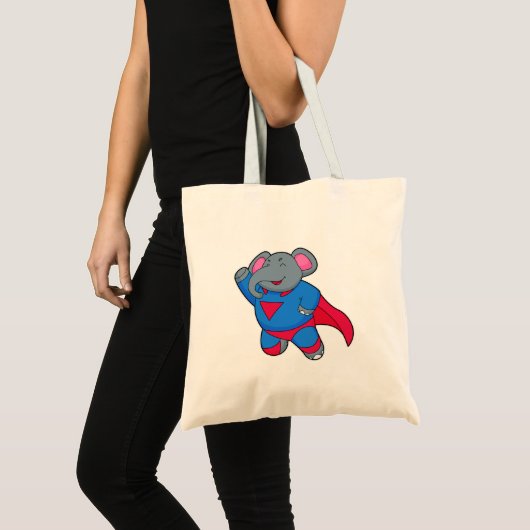 Elephant als superheld tote bag (Voorkant (product))