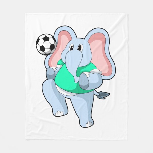Elephant als Voetbal speler met Soccer.PNG Fleece Deken (Voorkant)