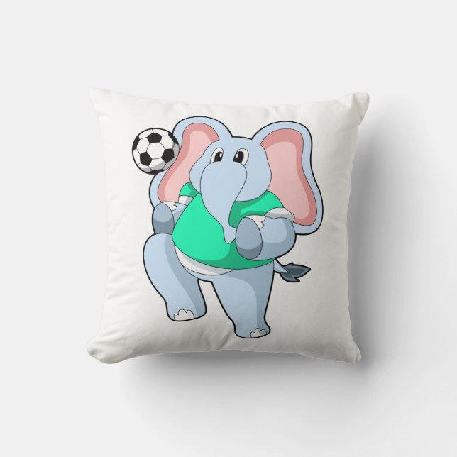 Elephant als Voetbal speler met Soccer.PNG Kussen (Voorkant)