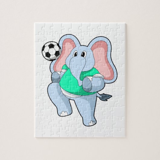 Elephant als Voetbal speler met Soccer.PNG Legpuzzel (Verticaal)