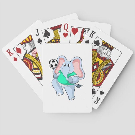 Elephant als Voetbal speler met Soccer.PNG Pokerkaarten (Achterkant)