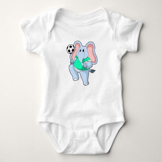 Elephant als Voetbal speler met Soccer.PNG Romper (Voorkant)