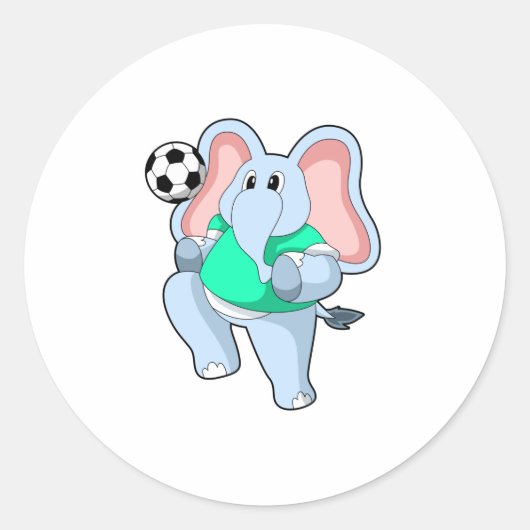 Elephant als Voetbal speler met Soccer.PNG Ronde Sticker (Voorkant)
