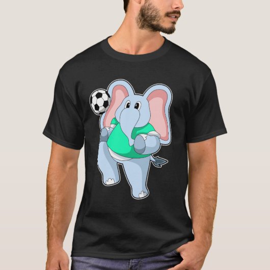 Elephant als Voetbal speler met Soccer.PNG T-shirt (Voorkant)