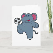 Elephant als voetballer met Voetbal Kaart (Voorkant)