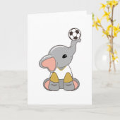 Elephant als voetballer met Voetbal Kaart (Gele Bloem)