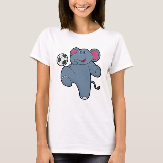 Elephant als voetballer met Voetbal T-shirt (Voorkant)