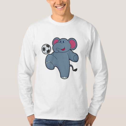 Elephant als voetballer met Voetbal T-shirt (Voorkant)