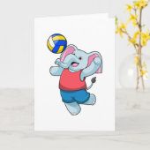 Elephant als volleybalspeler met volleybal kaart (Gele Bloem)