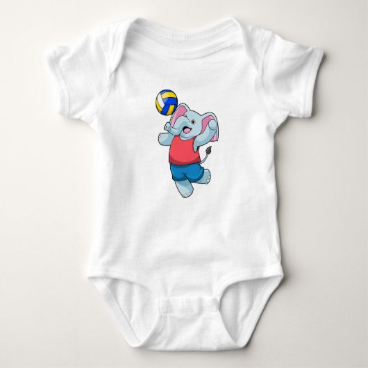 Elephant als volleybalspeler met volleybal romper (Voorkant)