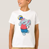 Elephant als volleybalspeler met volleybal t-shirt (Voorkant)