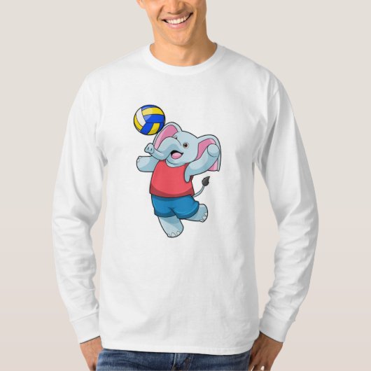 Elephant als volleybalspeler met volleybal t-shirt (Voorkant)