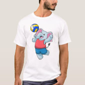 Elephant als volleybalspeler met volleybal t-shirt (Voorkant)