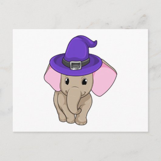 Elephant als wizard briefkaart (Voorkant)