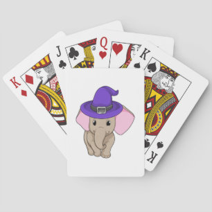 Elephant als wizard pokerkaarten