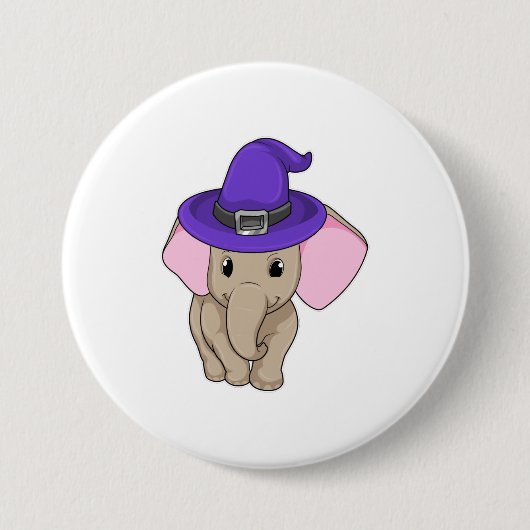 Elephant als wizard ronde button 7,6 cm (Voorkant)