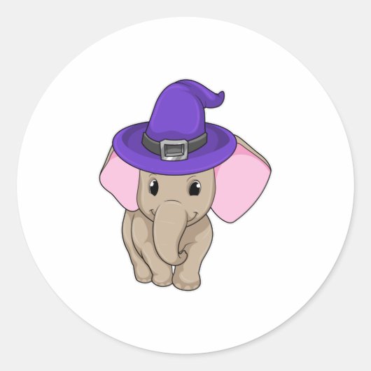 Elephant als wizard ronde sticker (Voorkant)