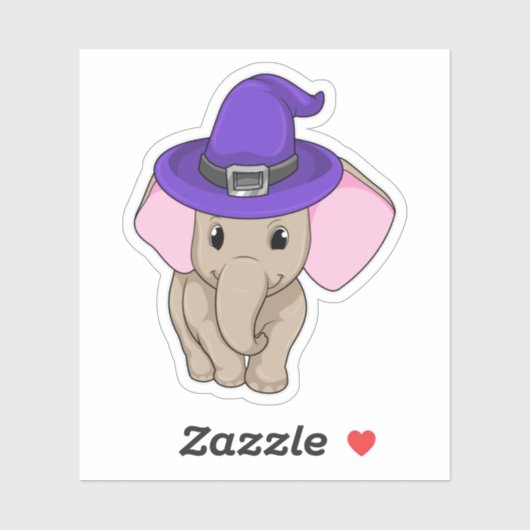 Elephant als wizard sticker (Vel)